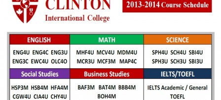 Clinton Course Schedule 2013-2014